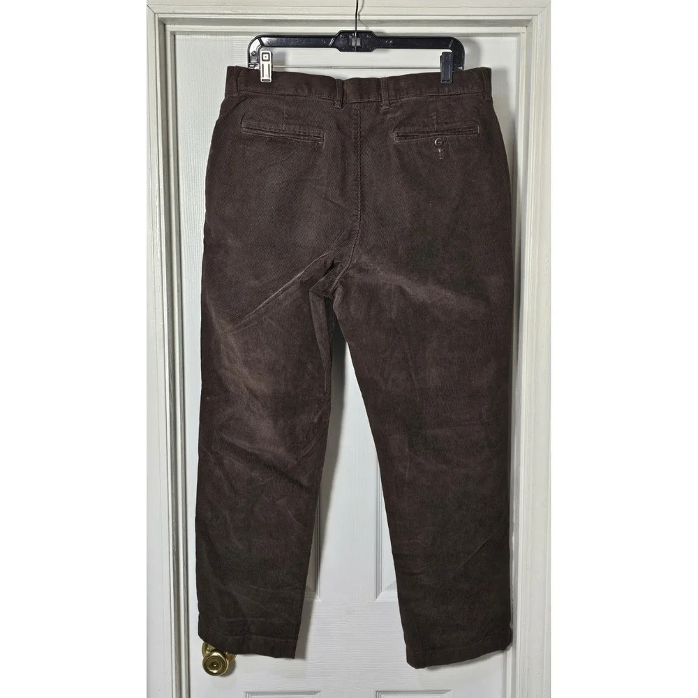 J. Crew Men's Classic Straight Fit Corduroy Pants Dark Brown Size 34x30 Stretch